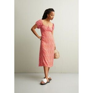 Faithfull the Brand Red Floral Midi Dress